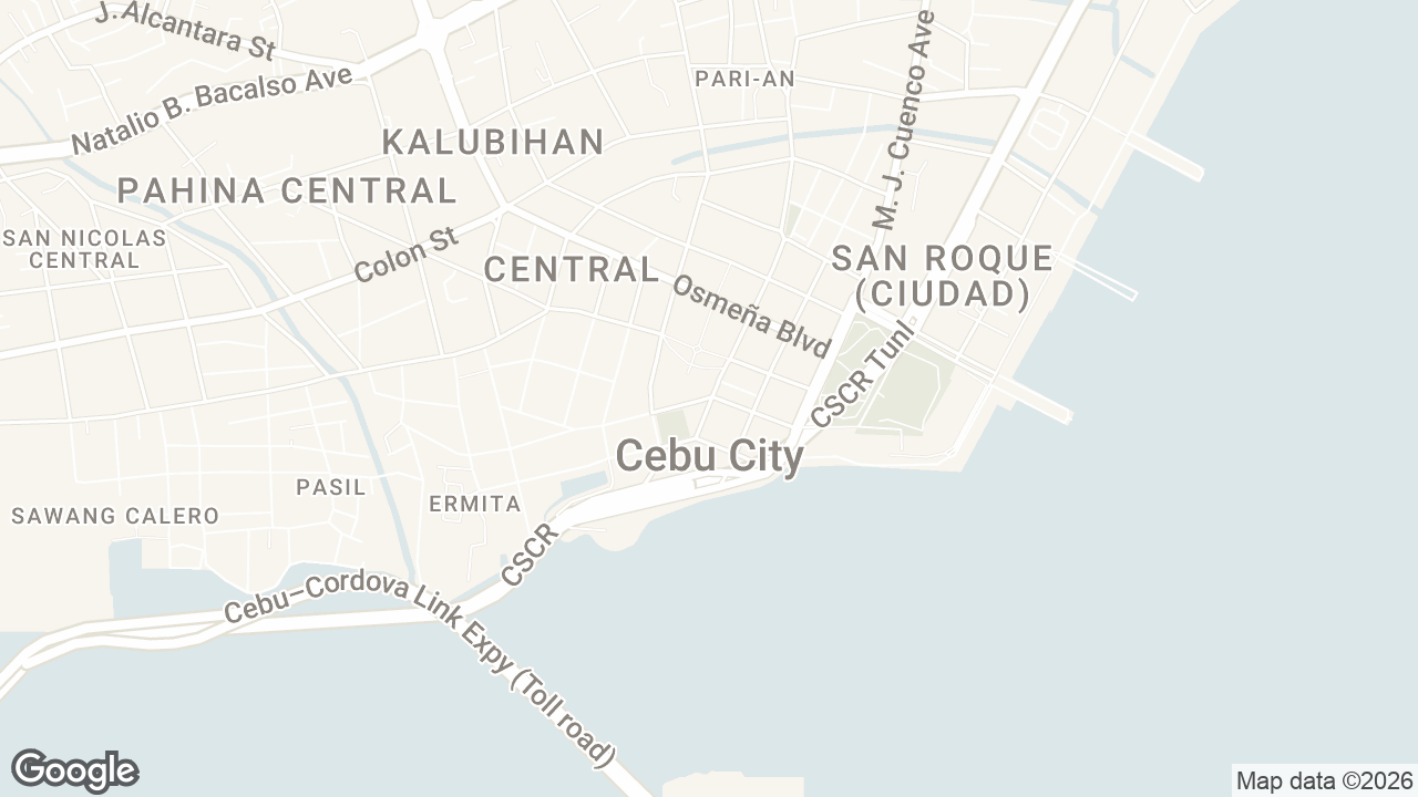 Map of Cebu City, Cebu, Philippines
